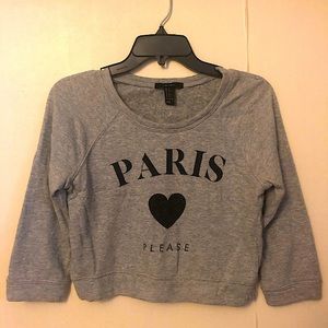 Forever 21 "Paris Please" Cropped Shirt